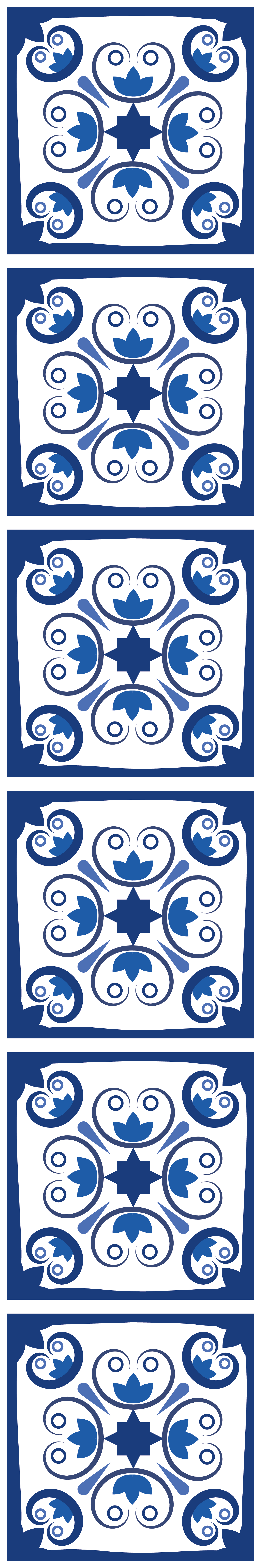 Tapis vinyle cuisine carreaux portugais bleus magnifiques - TenStickers