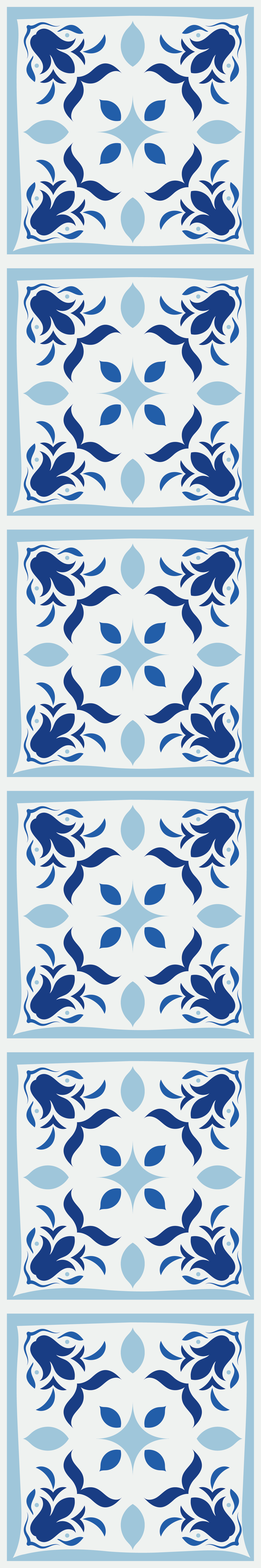Tapis vinyle cuisine carreaux portugais fleuris - TenStickers