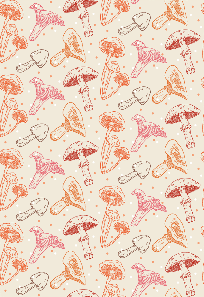 Tapis vinyle cuisine champignons aquarelle - TenStickers