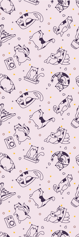 Tapis vinyle chambre motif groupe de musique chats - TenStickers