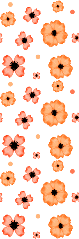 Tapis vinyle chambre motif aquarelle orange et rose - TenStickers
