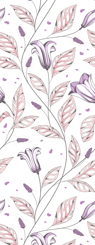 Tapis vinyle chambre motif tulipes élégantes violettes - TenStickers