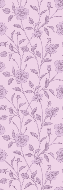 Tapis vinyle chambre roses vintage à l'huile violettes - TenStickers