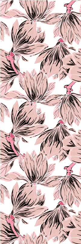 Tapis vinyle chambre gros plan magnolias roses et blancs - TenStickers