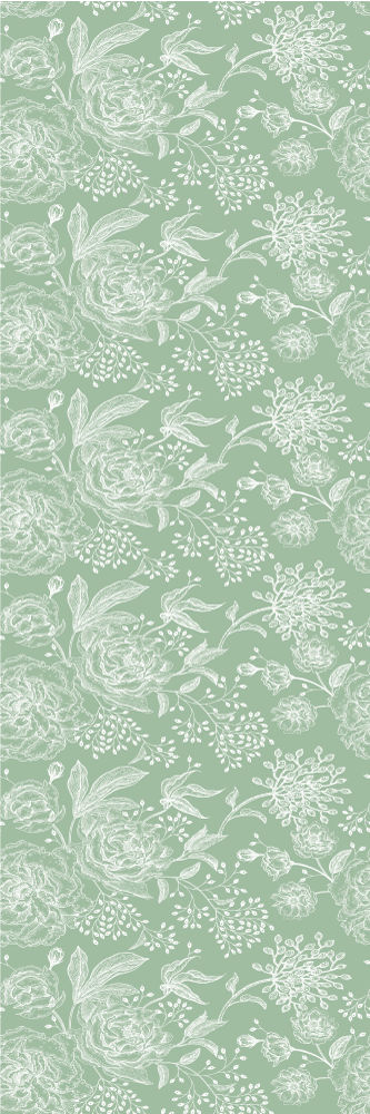 Tapis vinyle chambre style floral vert grandmillenial - TenStickers