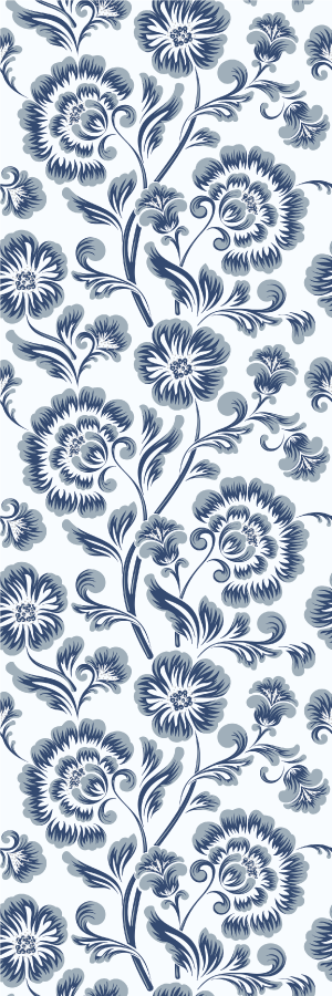 Tapis vinyle chambre motif fleurs bleues grandmillenial - TenStickers
