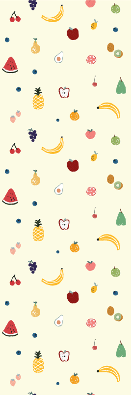 Tapis vinyle chambre motif de petits fruits colorés - TenStickers