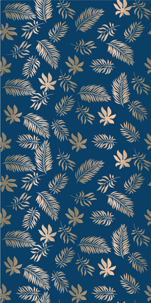 Tapis vinyle chambre design fleurs bleues africaines - TenStickers