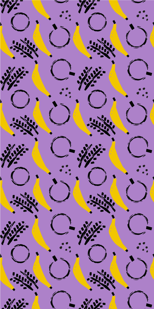 Tapis vinyle chambre design banane violette africaine - TenStickers