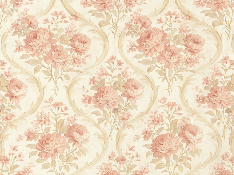 Tapis vinyle chambre design fleurs vintage délavées - TenStickers