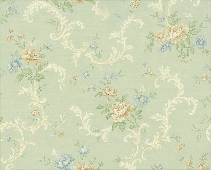Tapis vinyle chambre design fleurs vintage et ornements - TenStickers