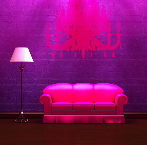 Tapis vinyle chambre décoratif canapé et lampe - TenStickers