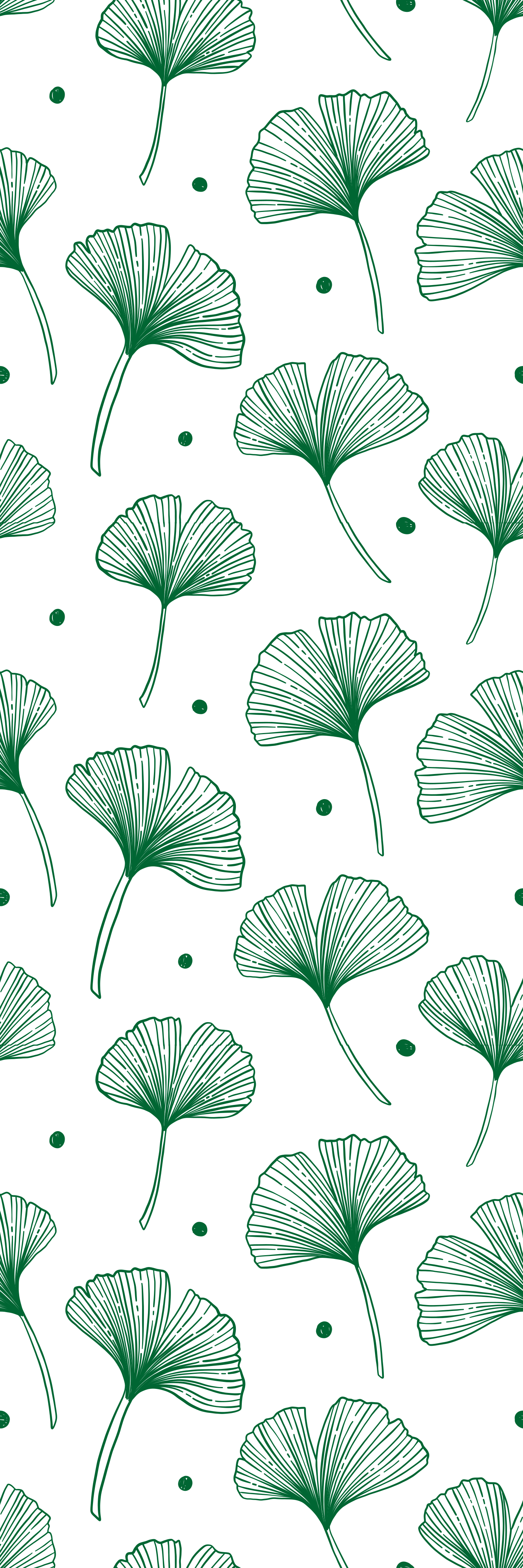 Tapis vinyle bureau feuilles vertes de ginkgo - TenStickers