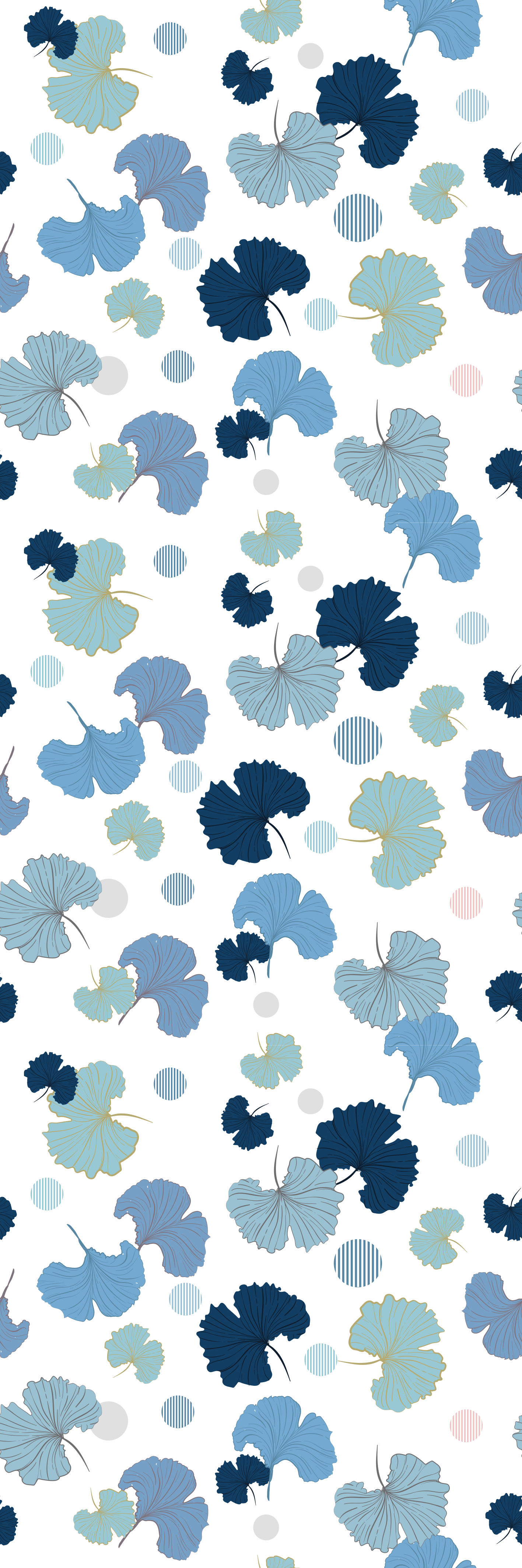 Tapis vinyle bureau feuille de ginkgo bleue - TenStickers