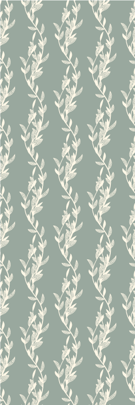 Tapis vinyle chambre style provençal petites feuilles - TenStickers