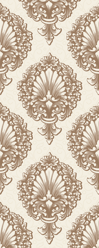 Tapis vinyle chambre style damassé ancien - TenStickers