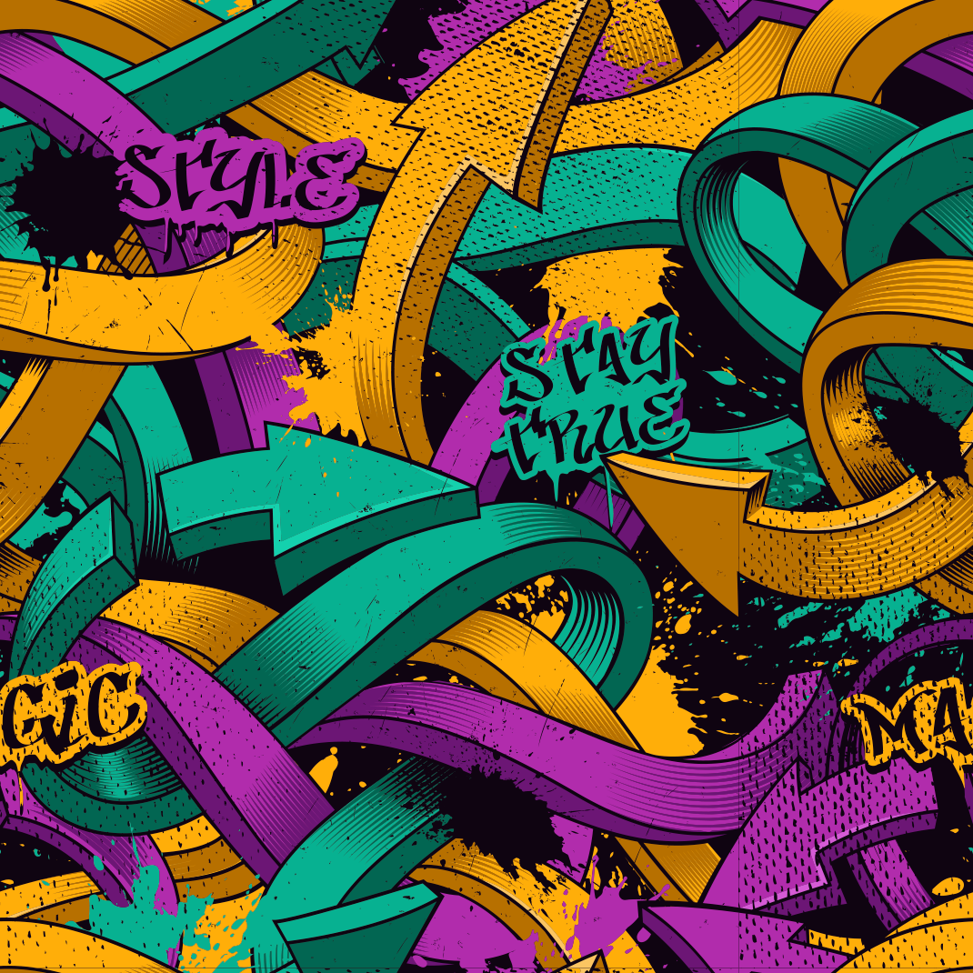 Tapis vinyle chambre graffiti réaliste - TenStickers