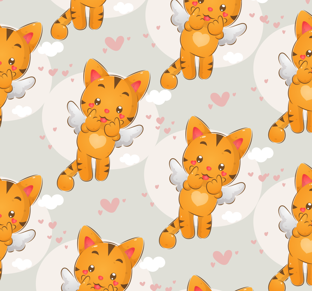 Tapis vinyle chambre adorables chatons volants - TenStickers
