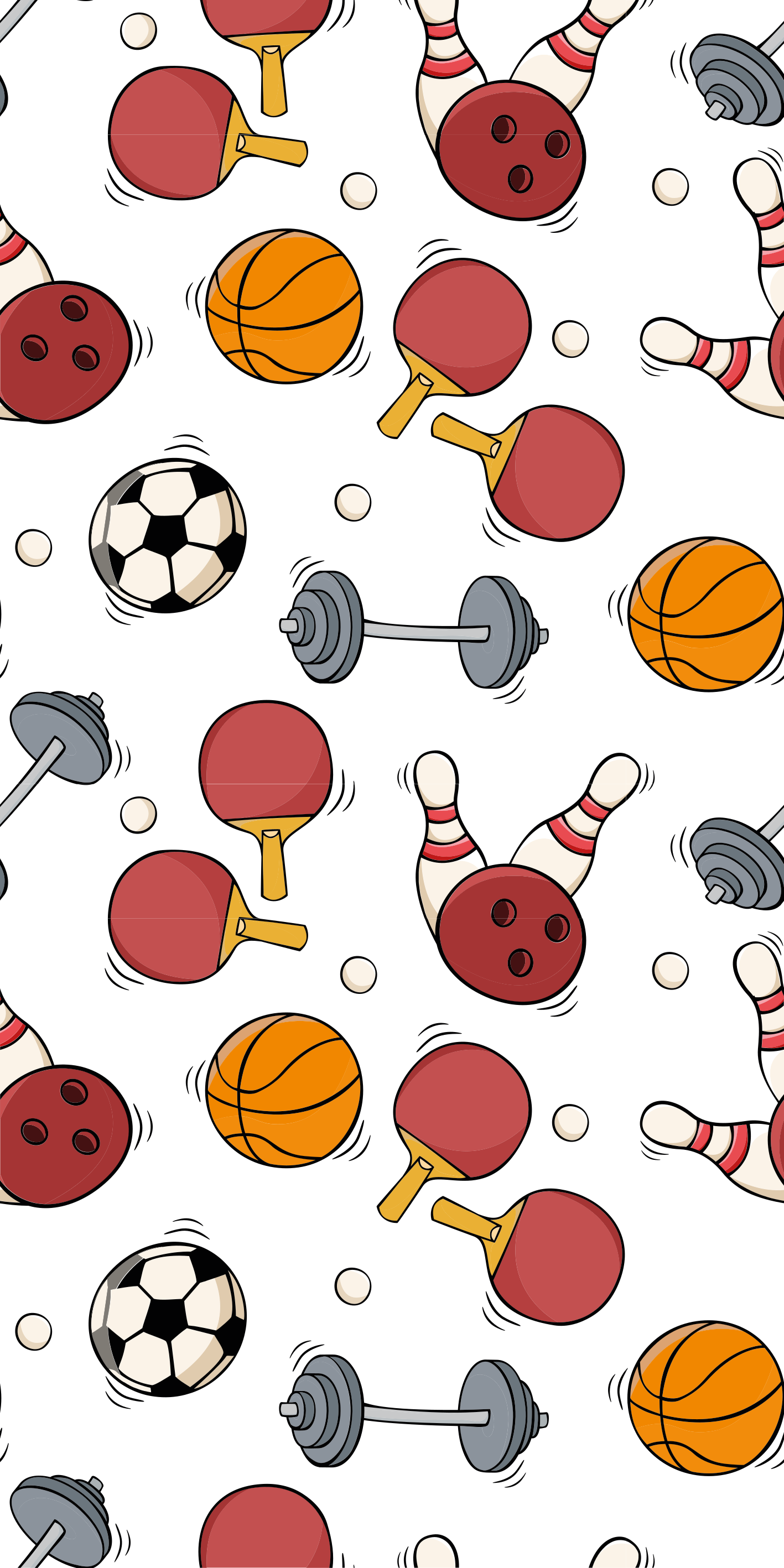 Tapis vinyle chambre style croquis de matériel sportif - TenStickers
