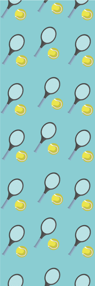 Tapis vinyle chambre motif raquettes et balles de tennis - TenStickers