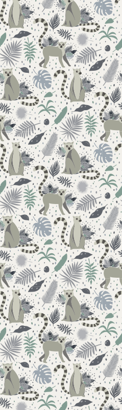 Tapis vinyle chambre lemurien nordique - TenStickers