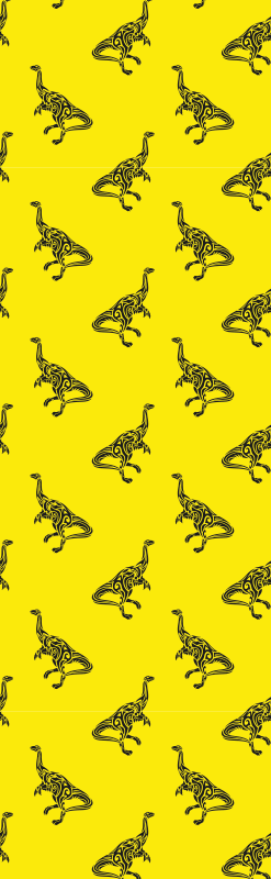 Tapis vinyle chambre symboles de brachiosaure jaune - TenStickers