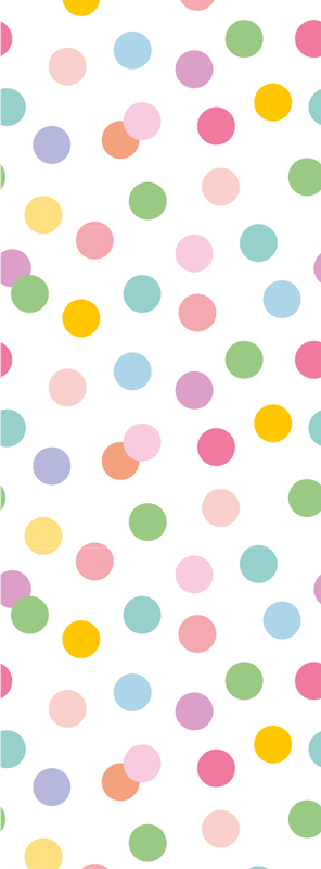 Tapis vinyle nordique à pois colorés sur fond blanc - TenStickers