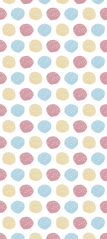 Tapis vinyle nordique pois colorés pastel - TenStickers