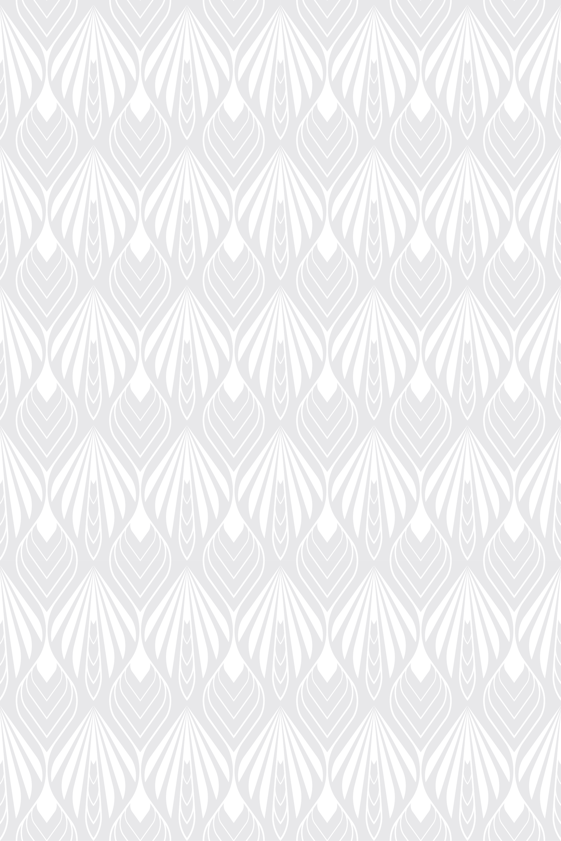 Tapis vinyle nordique motif feuilles blanches et grises - TenStickers
