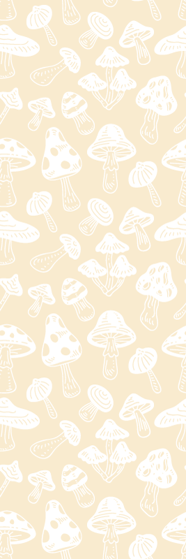 Tapis vinyle nature designs champignons beiges - TenStickers