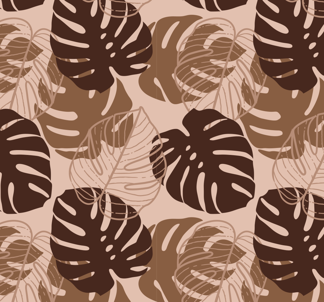 Tapis vinyle nature monstera deliciosa ton marron - TenStickers