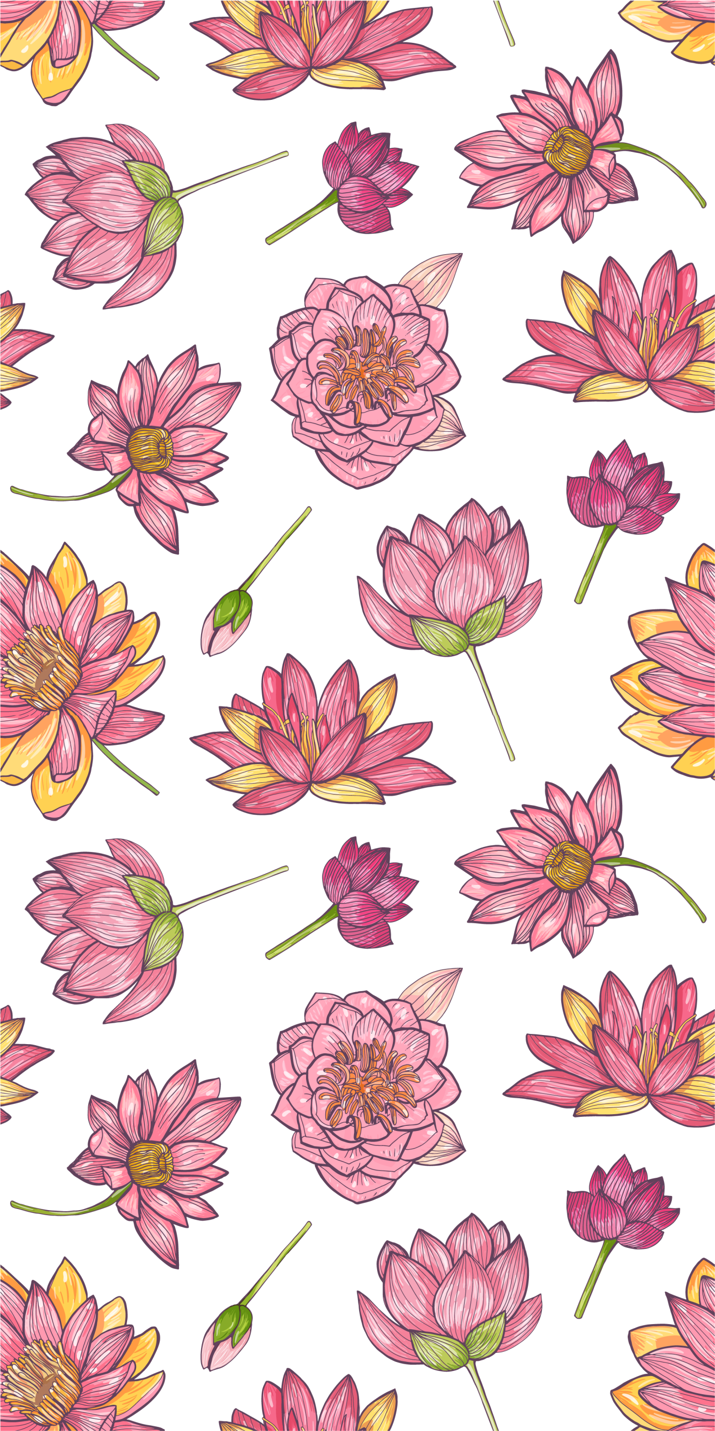 Tapis vinyle nature fleurs de lotus roses - TenStickers