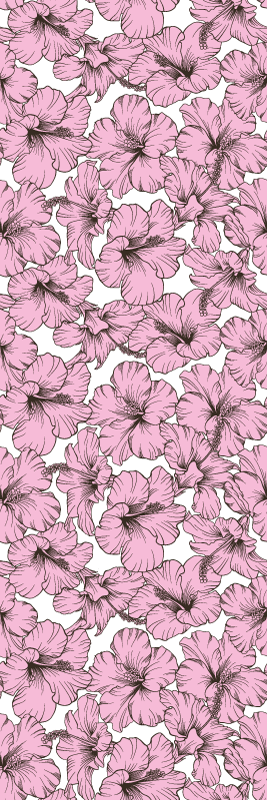Tapis vinyle nature motif fleur d'hibiscus rose - TenStickers