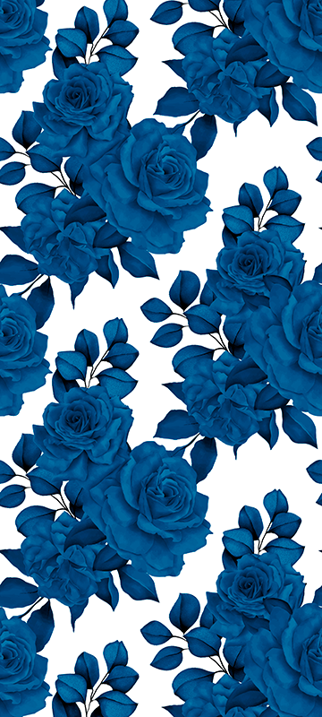 Tapis vinyle nature fleurs bleues "nouvelle nostalgie" - TenStickers