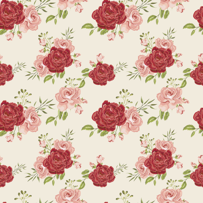 Tapis vinyle nature roses gracieuses - TenStickers
