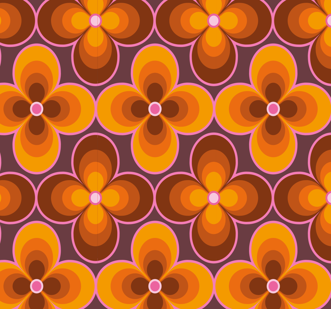 Tapis vinyle rétro motif floral groovy rétro - TenStickers
