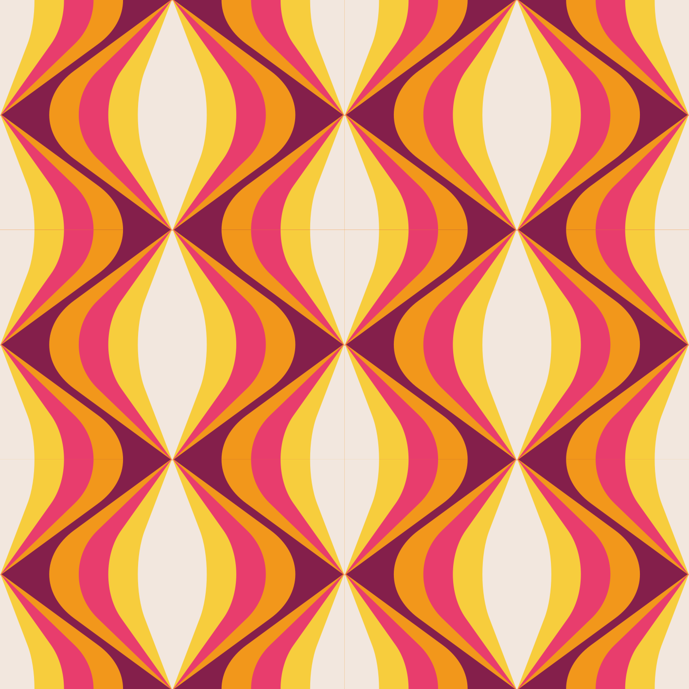 Tapis vinyle rétro vague orange rétro - TenStickers