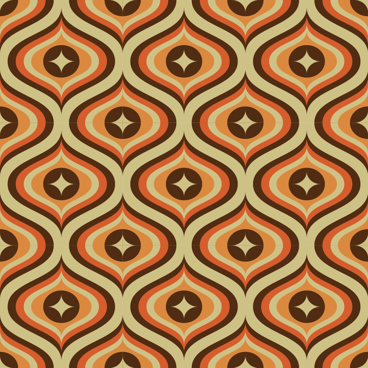 Tapis vinyle rétro orange et marron - TenStickers