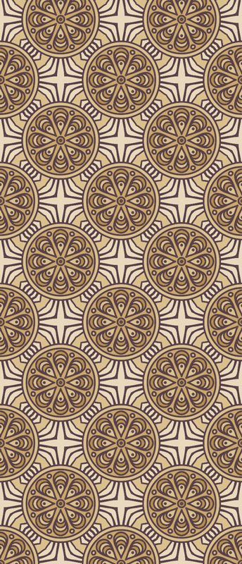 Tapis vinyle rétro cercles style damassé - TenStickers