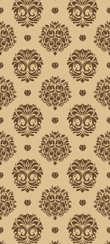 Tapis vinyle rétro style damassé beige vintage - TenStickers