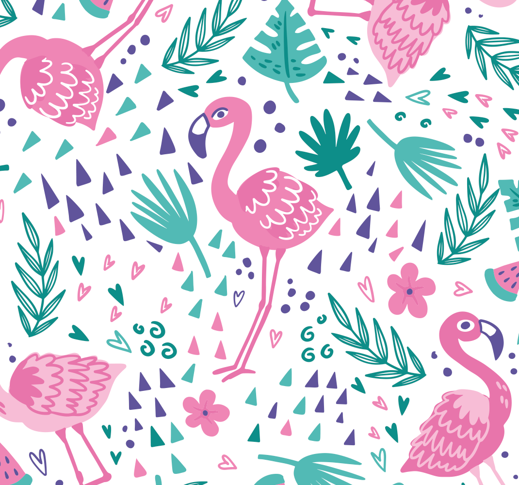 Tapis vinyle animal motif flamant rose - TenStickers