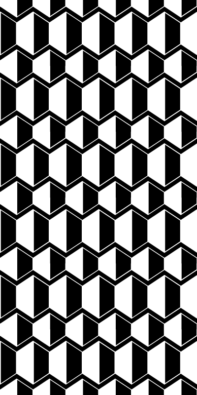 Tapis vinyle texture hexagones noirs et blancs - TenStickers