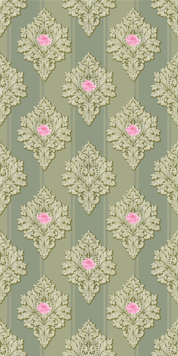 Tapis vinyle rétro motif vintage vert français - TenStickers