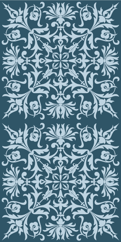 Tapis vinyle rétro motif bleu provincial français - TenStickers