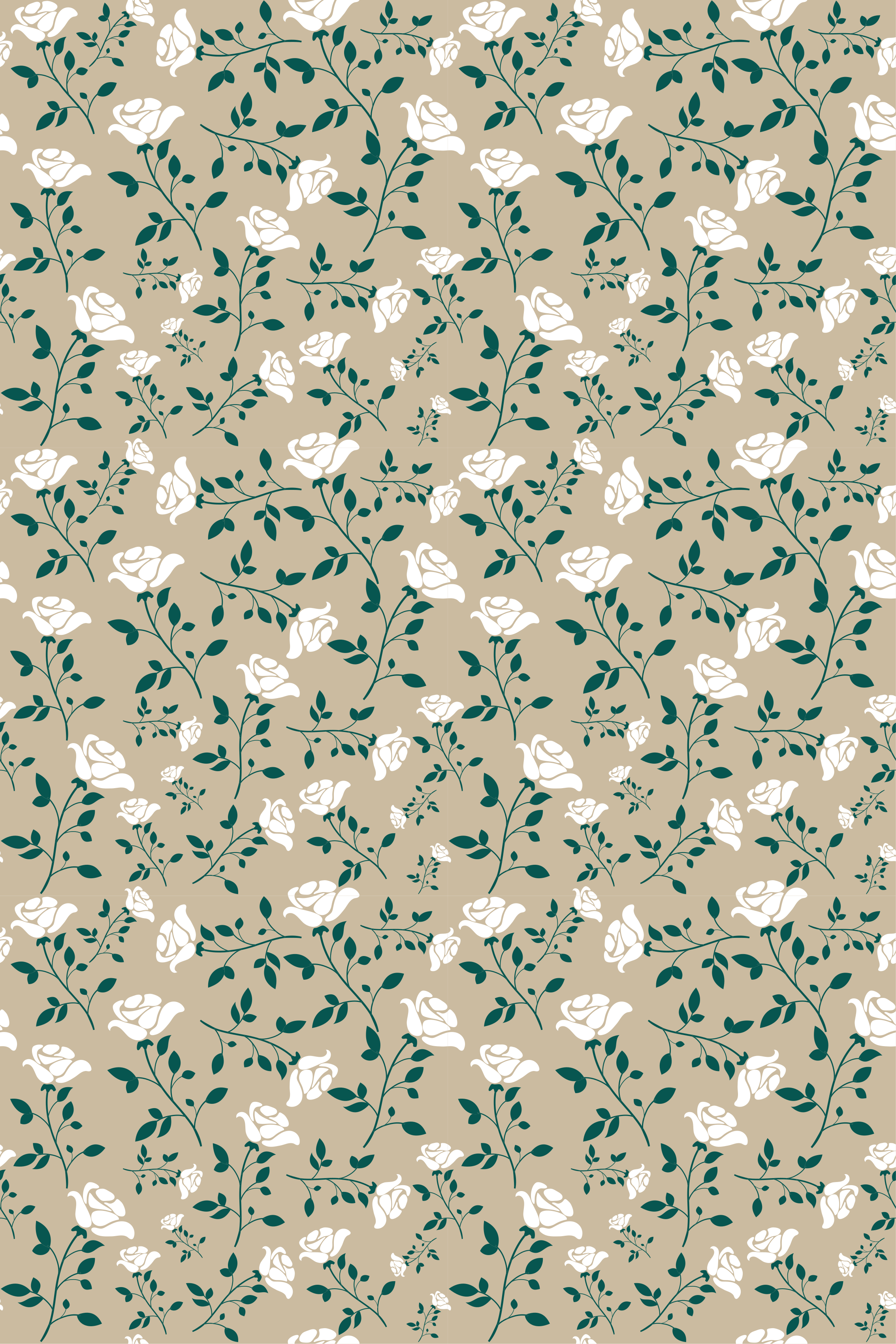 Tapis vinyle rétro motif rose vintage blanc - TenStickers