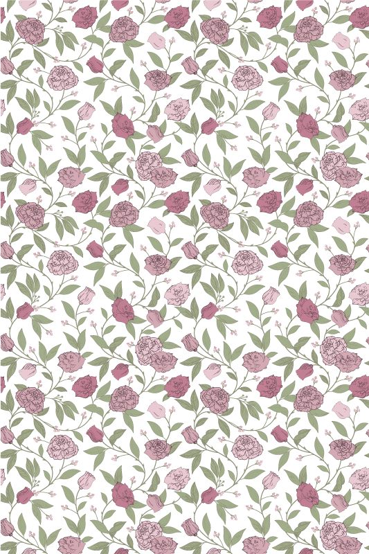 Tapis vinyle rétro roses vintage rose pâle - TenStickers