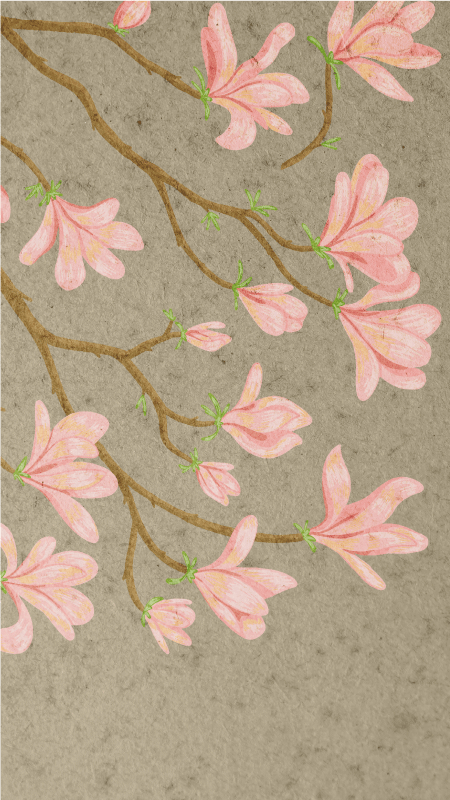 Tapis vinyle rétro style magnolia vintage - TenStickers
