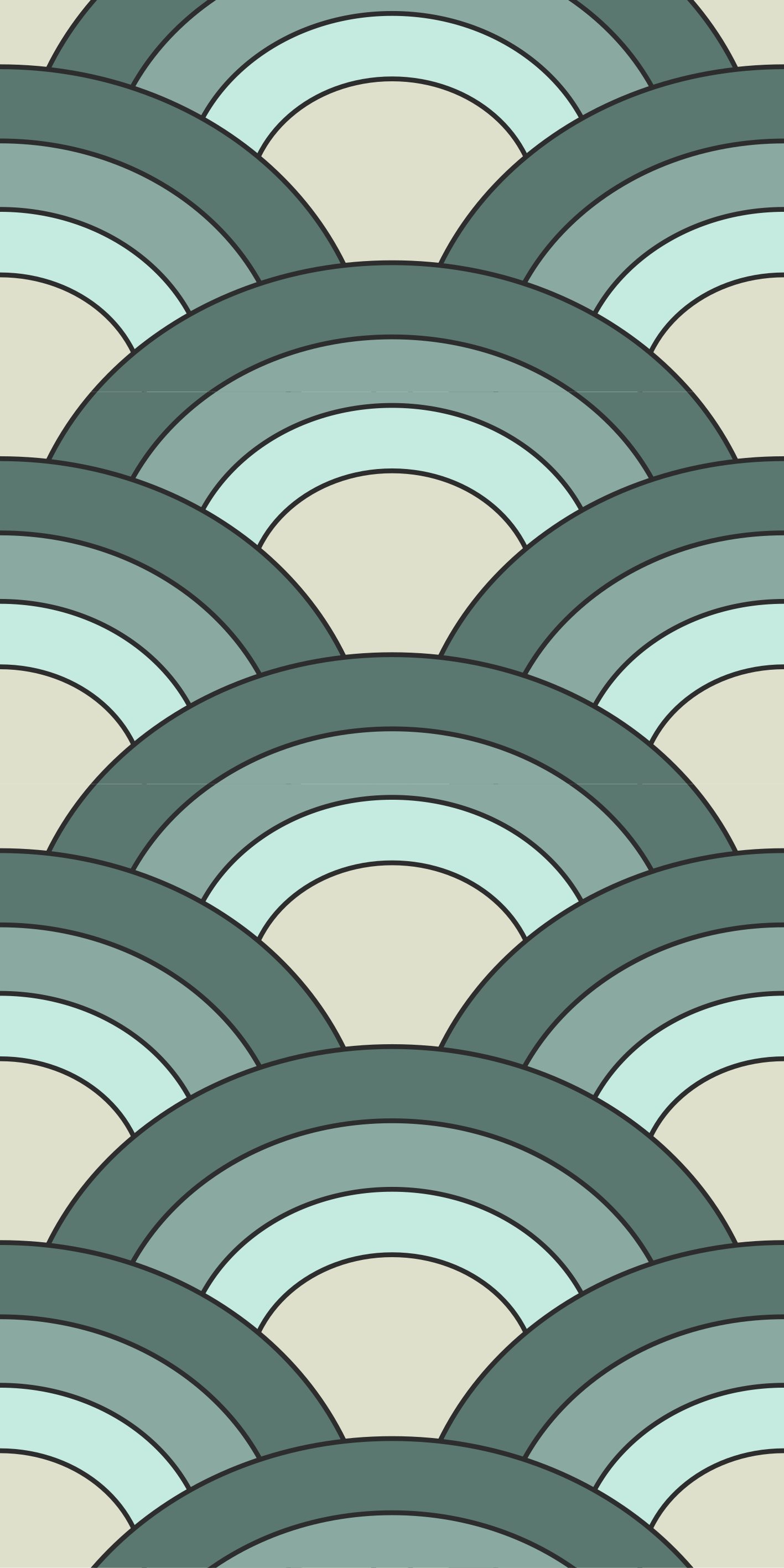 Tapis vinyle rétro motifs de vagues superposées - TenStickers