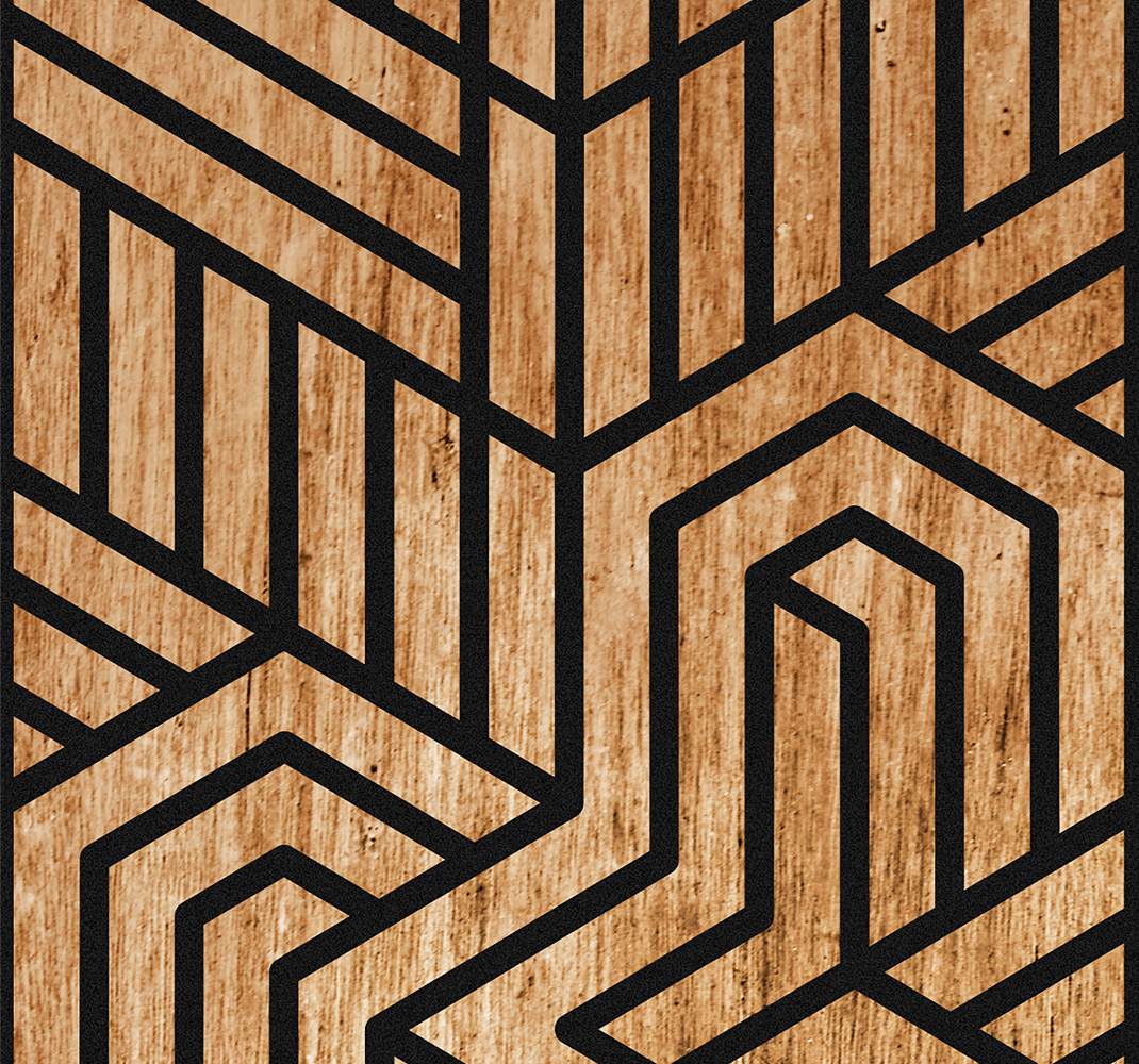 Tapis vinyle texture géométrie en bois - TenStickers