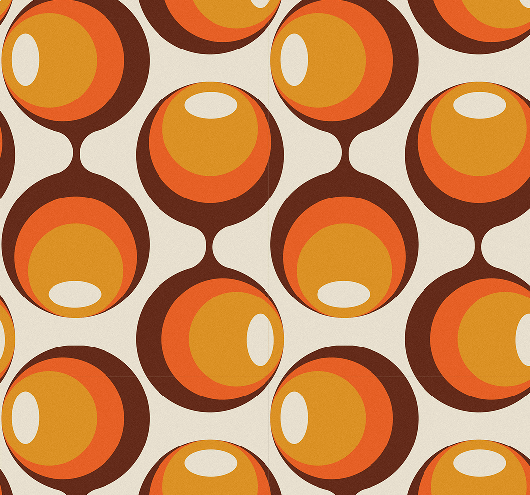Tapis vinyle rétro design semi-oblong années 70 - TenStickers